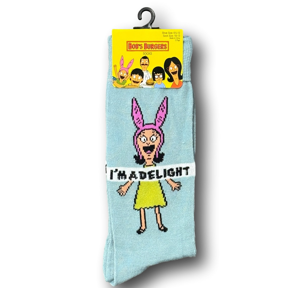 3/$20 Bob's Burgers Cartoon Louise Belcher Funny Novelty Crew Socks - NWT